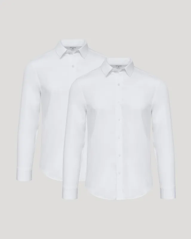 All White Long Sleeve Performance Dress Shirt 2-Pack sold by True Classic