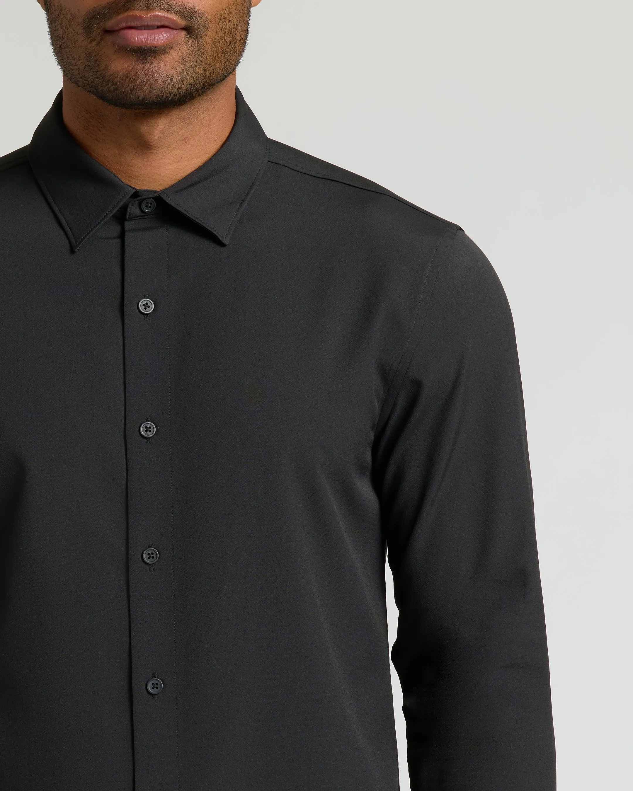 All Black Long Sleeve Performance Dress Shirt 2-Pack sold by True Classic product image thumbnail 5