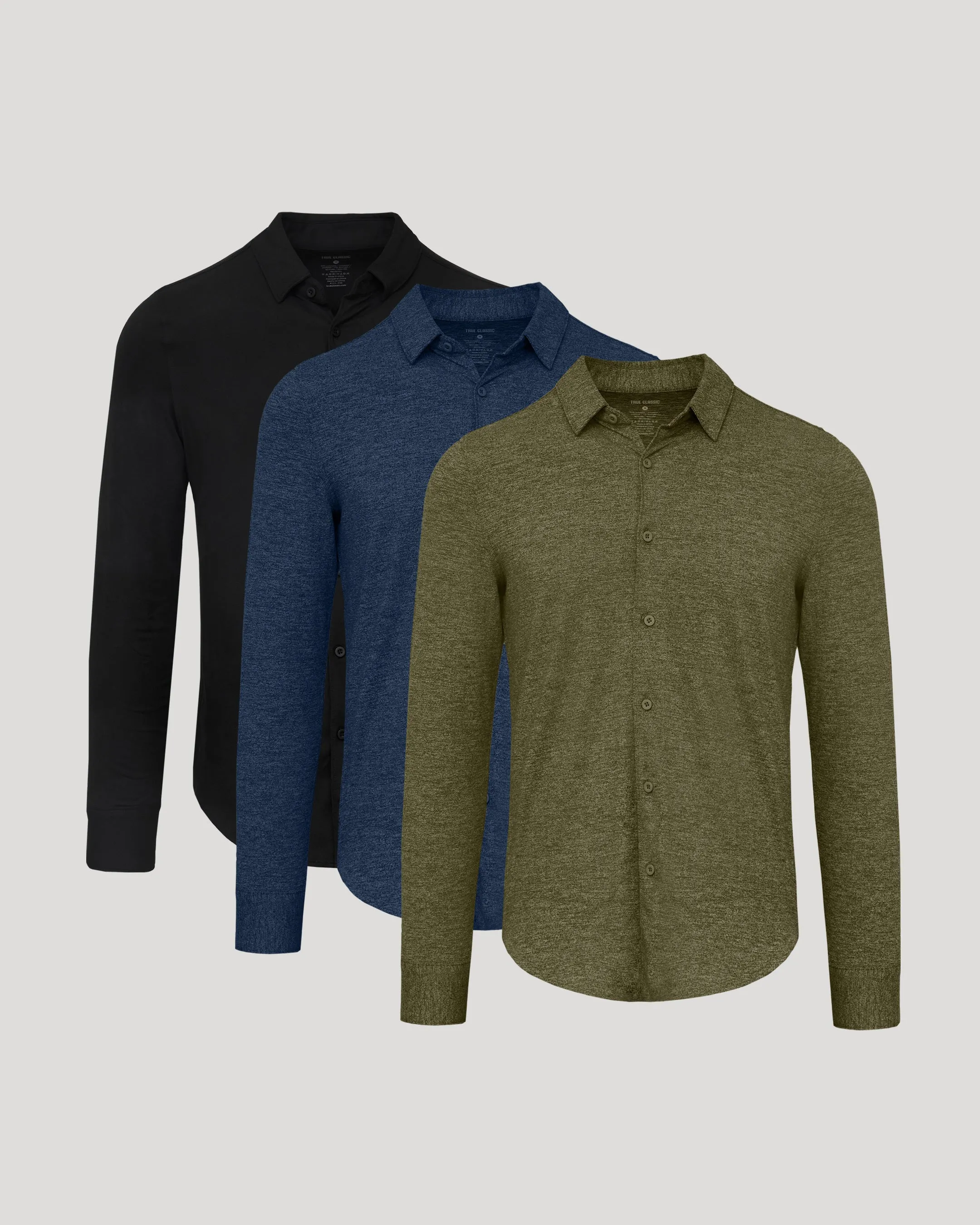 Staple Long Sleeve Do-It-All Comfort Shirt 3-Pack sold by True Classic