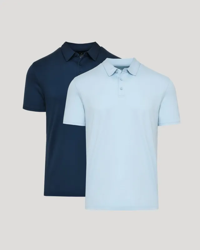 Navy & Ether Pima Polo 2-Pack sold by True Classic