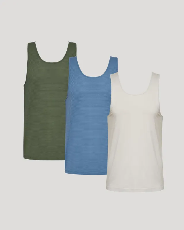 Sleeveless Active Mesh Tank 3-Pack sold by True Classic