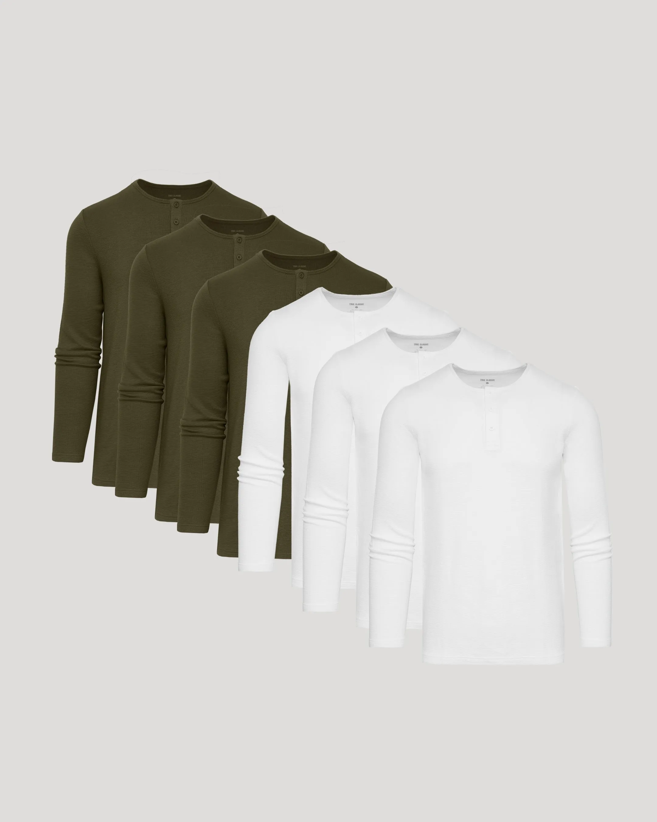 Waffle Long Sleeve Henley 6-Pack sold by True Classic
