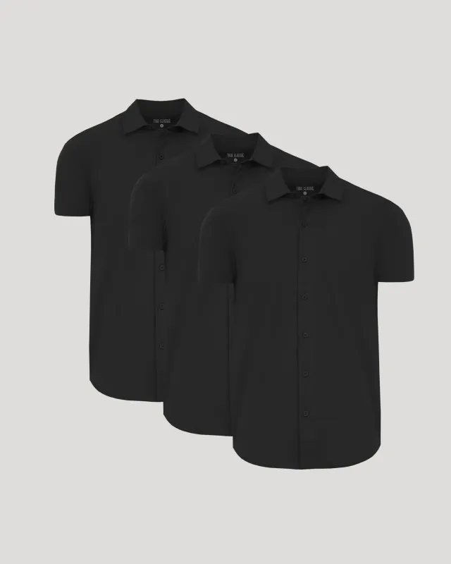 Black Short Sleeve Commuter Shirt 3-Pack sold by True Classic