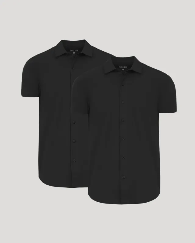 Black Short Sleeve Commuter Shirt 2-Pack sold by True Classic