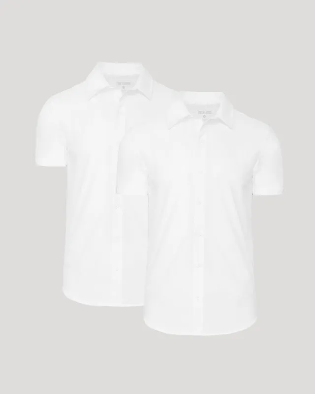 White Short Sleeve Commuter Shirt 2-Pack sold by True Classic
