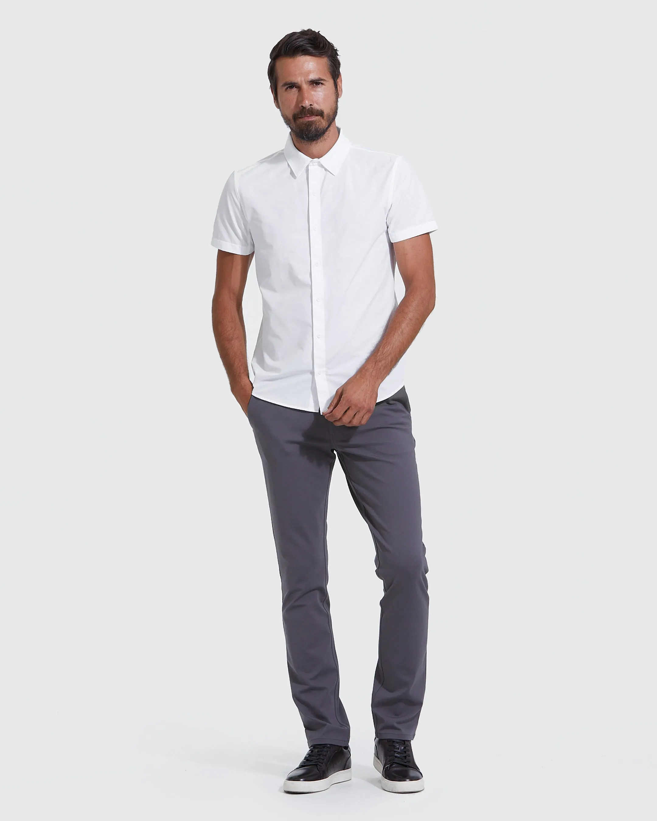 White Short Sleeve Commuter Shirt 2-Pack sold by True Classic product image thumbnail 5
