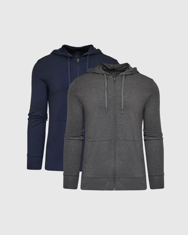 Heathered Active Zip Hoodie 2-Pack sold by True Classic