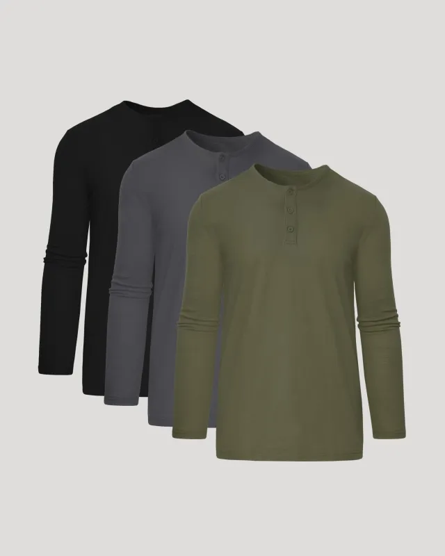 Timeless Tall Classic Long Sleeve Henley 3-Pack sold by True Classic