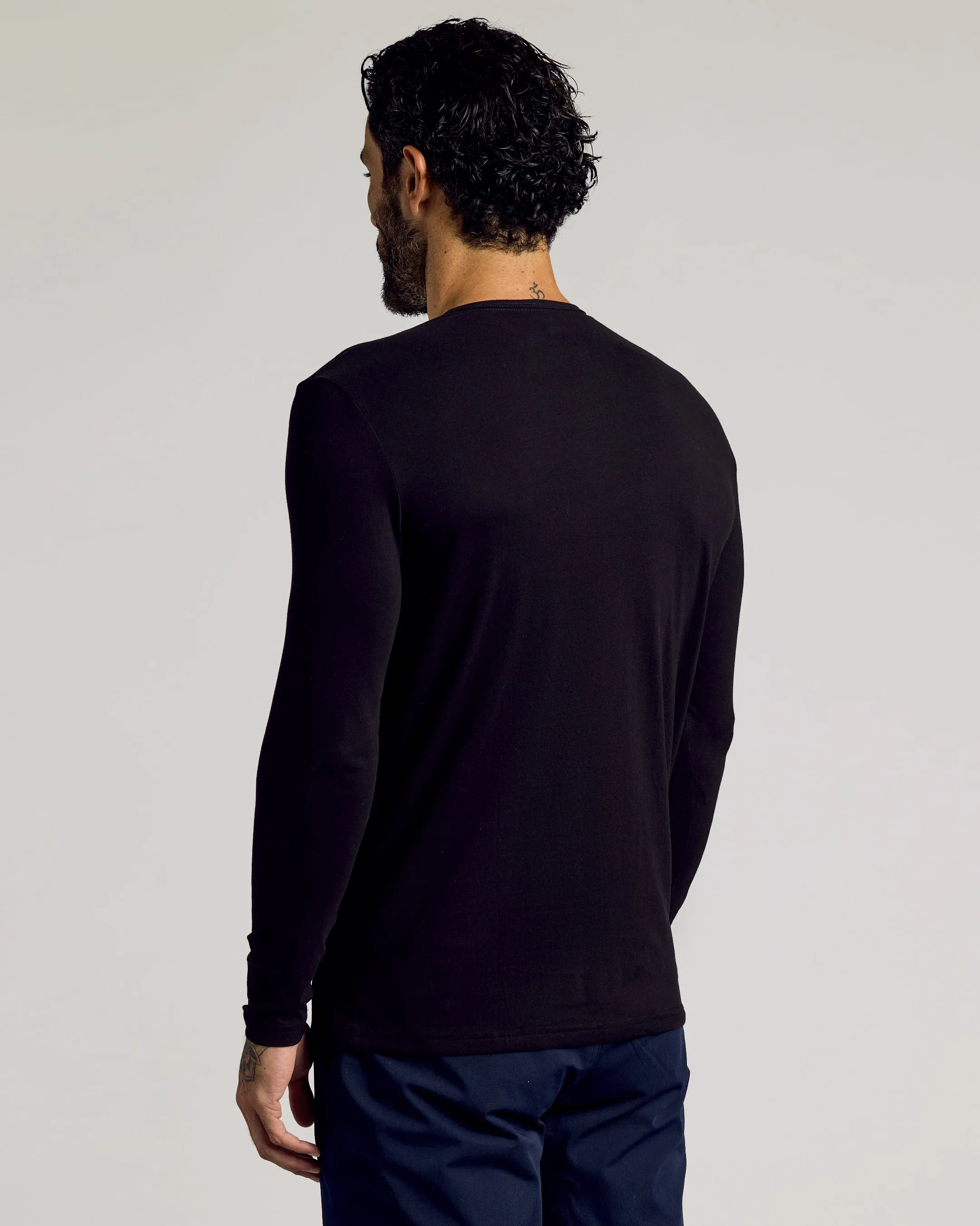 All Black Tall Classic Long Sleeve Henley 6-Pack sold by True Classic product image thumbnail 3