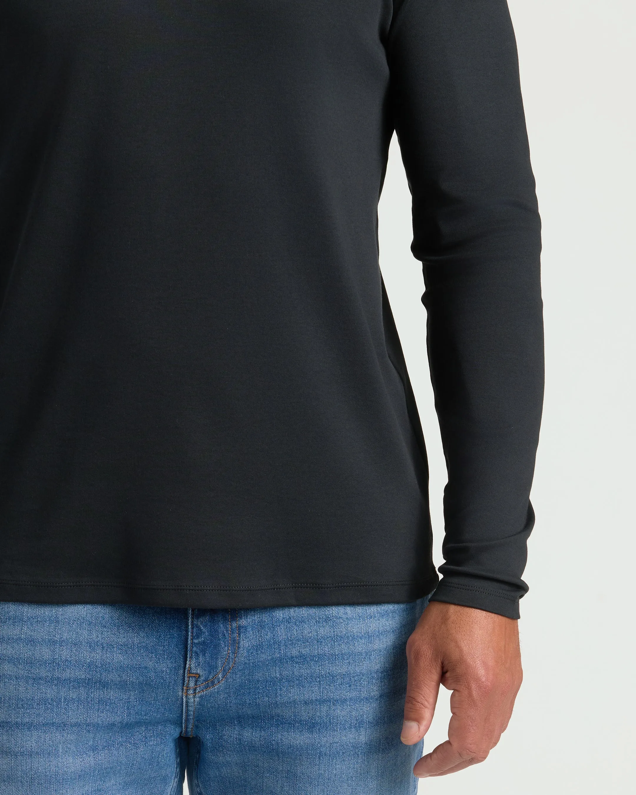 All Black Tall Premium Pima Long Sleeve Crew 4-Pack sold by True Classic product image thumbnail 5