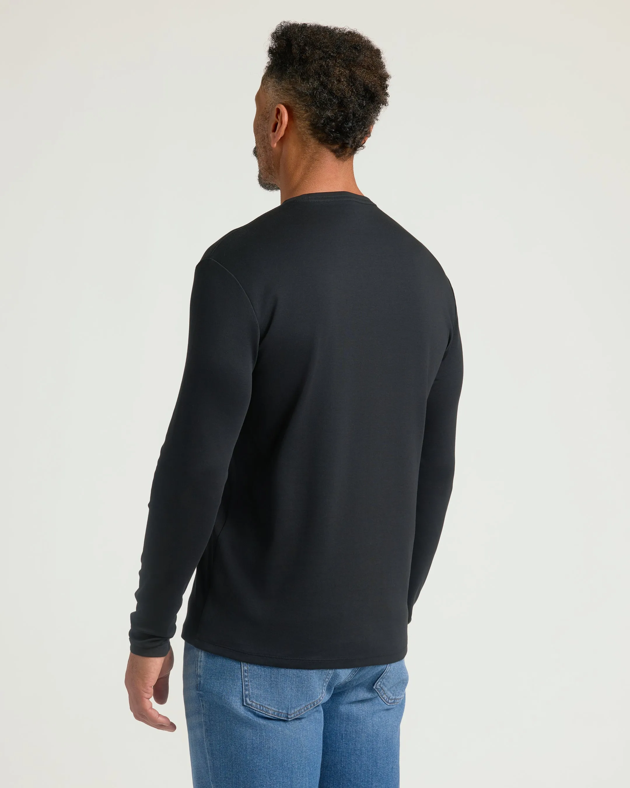 All Black Tall Long Sleeve Premium Pima Crew 2-Pack sold by True Classic product image thumbnail 3