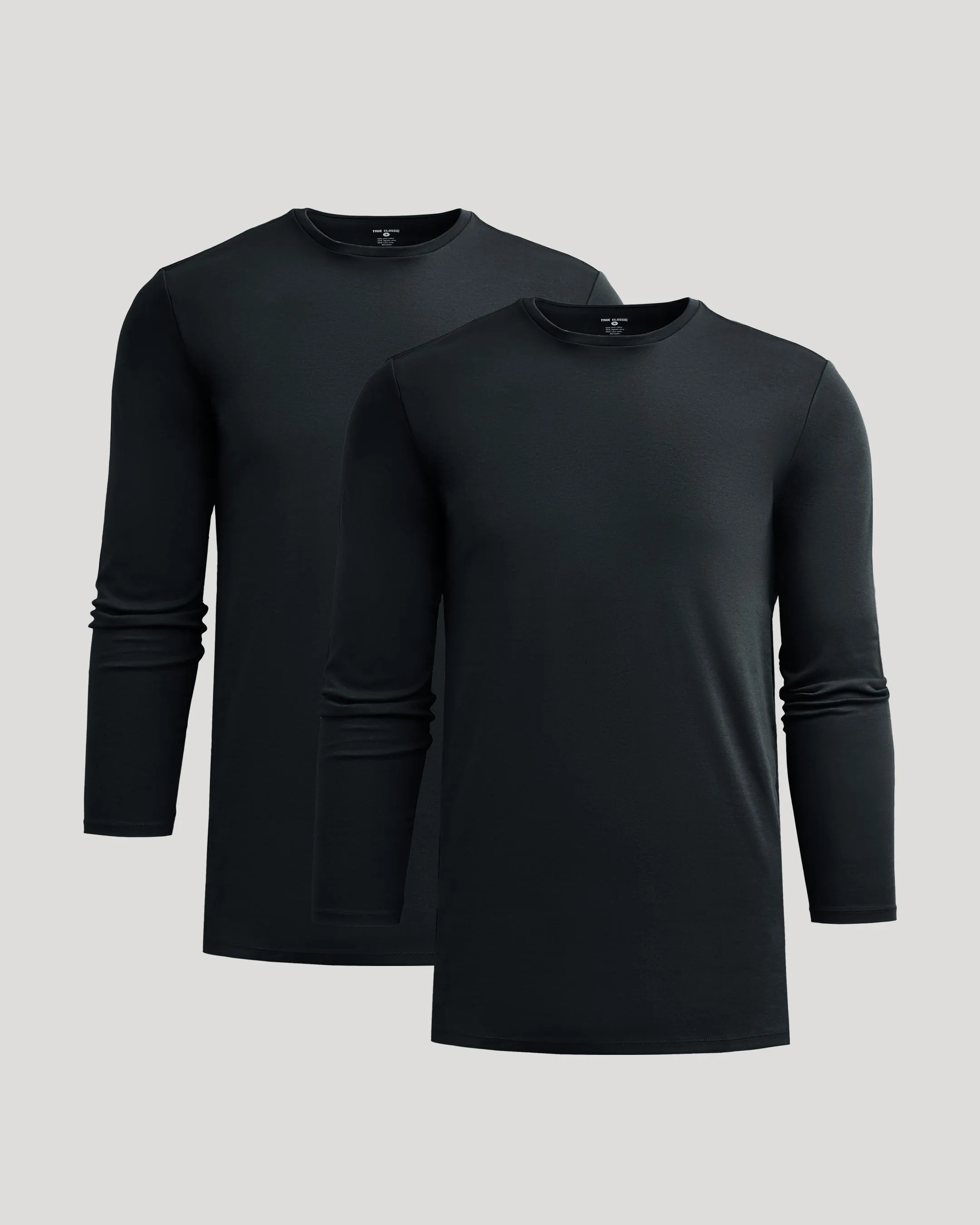 All Black Tall Long Sleeve Premium Pima Crew 2-Pack sold by True Classic