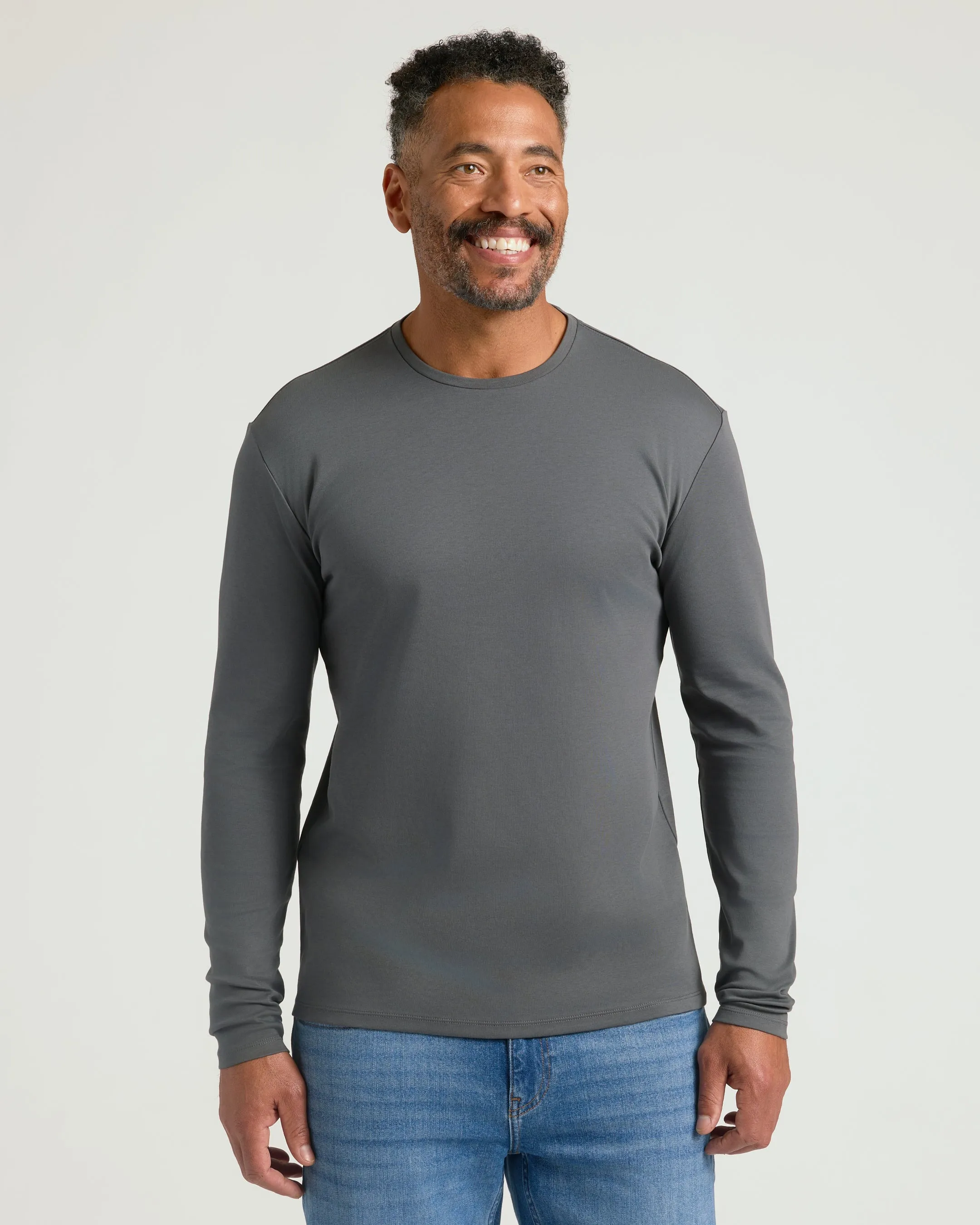 Carbon Premium Pima Long Sleeve Crew sold by True Classic product image thumbnail 4