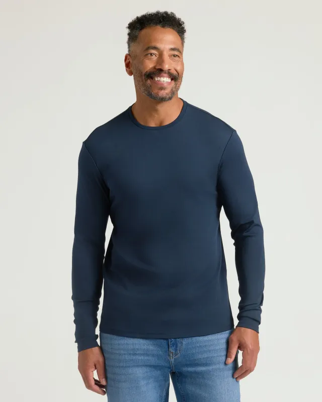 Navy Premium Pima Long Sleeve Crew sold by True Classic