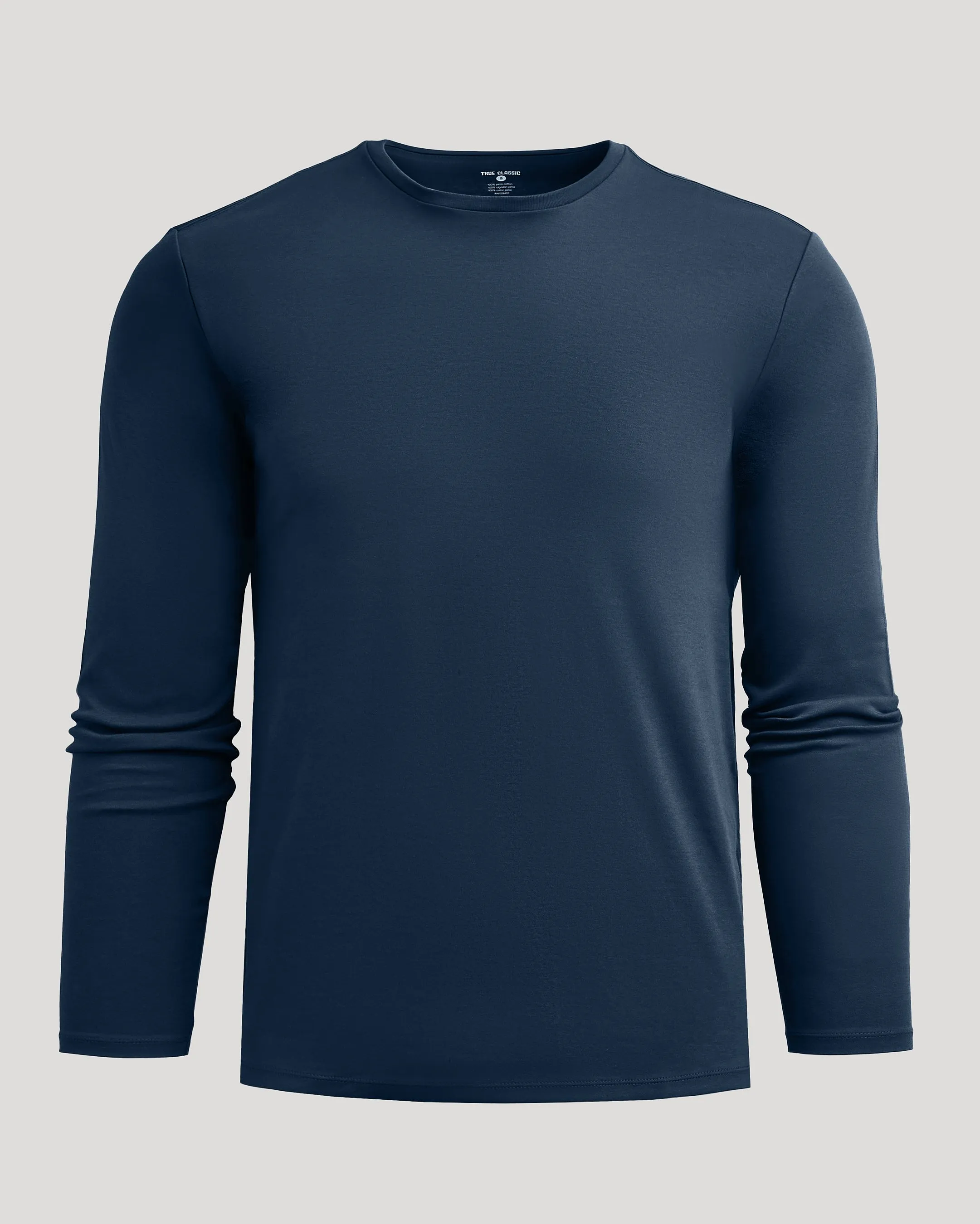 Navy Premium Pima Long Sleeve Crew sold by True Classic product image thumbnail 2