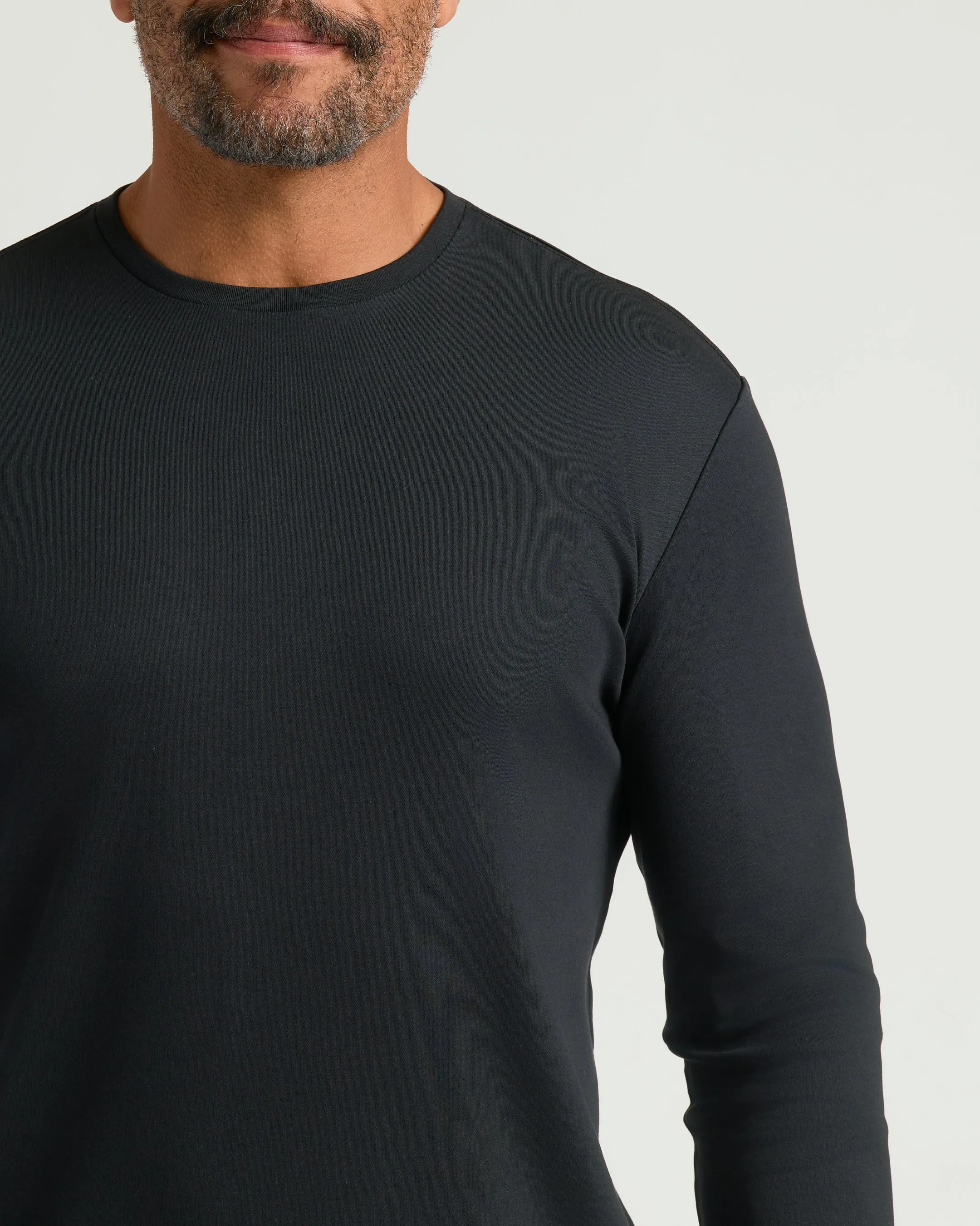 Black Premium Pima Long Sleeve Crew sold by True Classic product image thumbnail 5