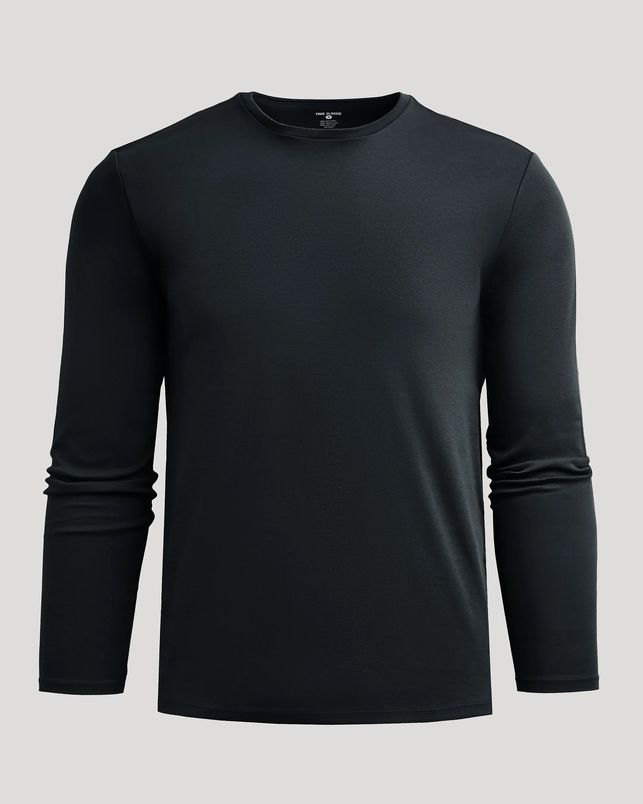 Black Premium Pima Long Sleeve Crew sold by True Classic product image thumbnail 2