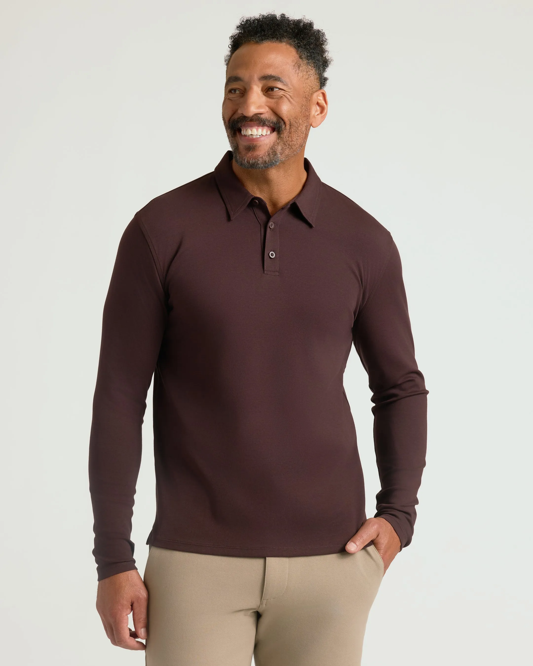 Java Long Sleeve Premium Pima Polo sold by True Classic