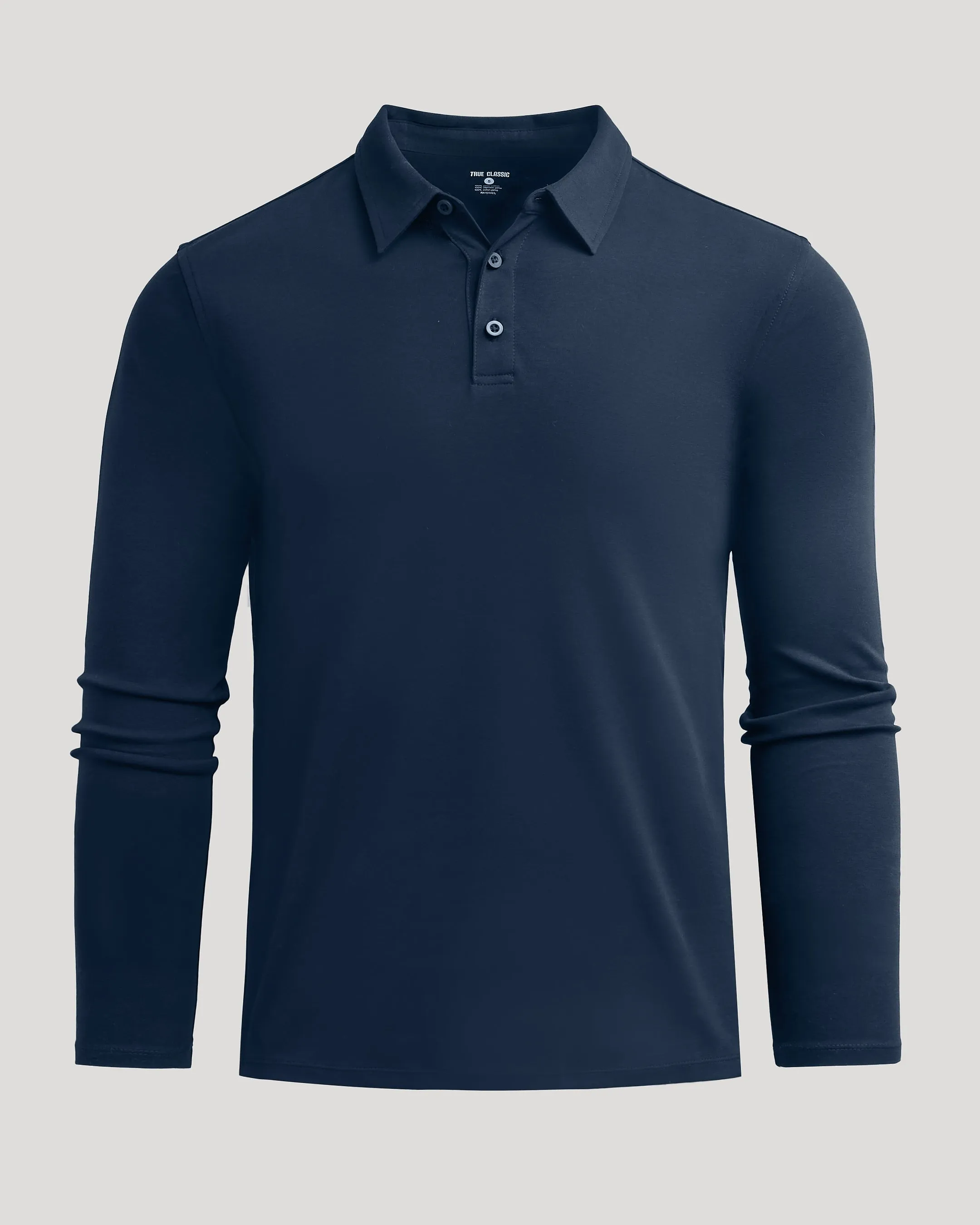 Navy Long Sleeve Premium Pima Polo sold by True Classic product image thumbnail 2