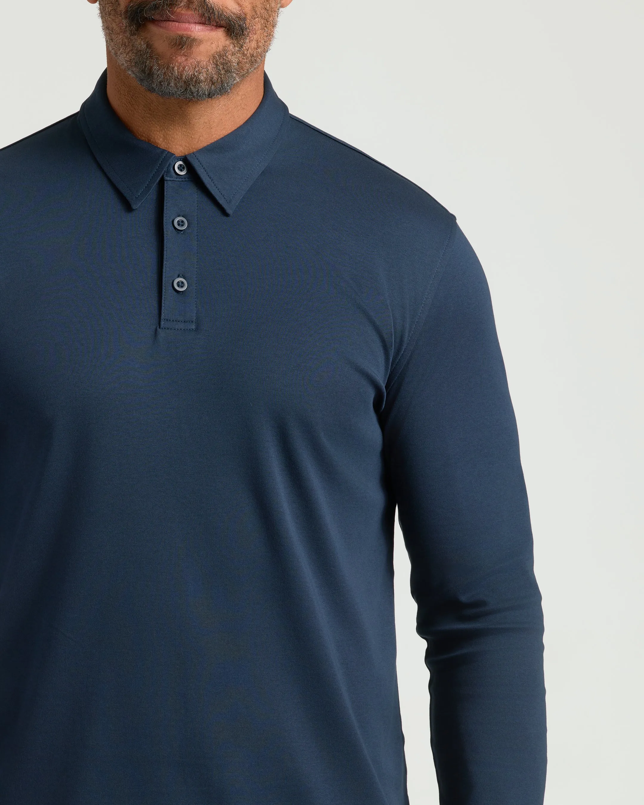 Navy Long Sleeve Premium Pima Polo sold by True Classic product image thumbnail 5