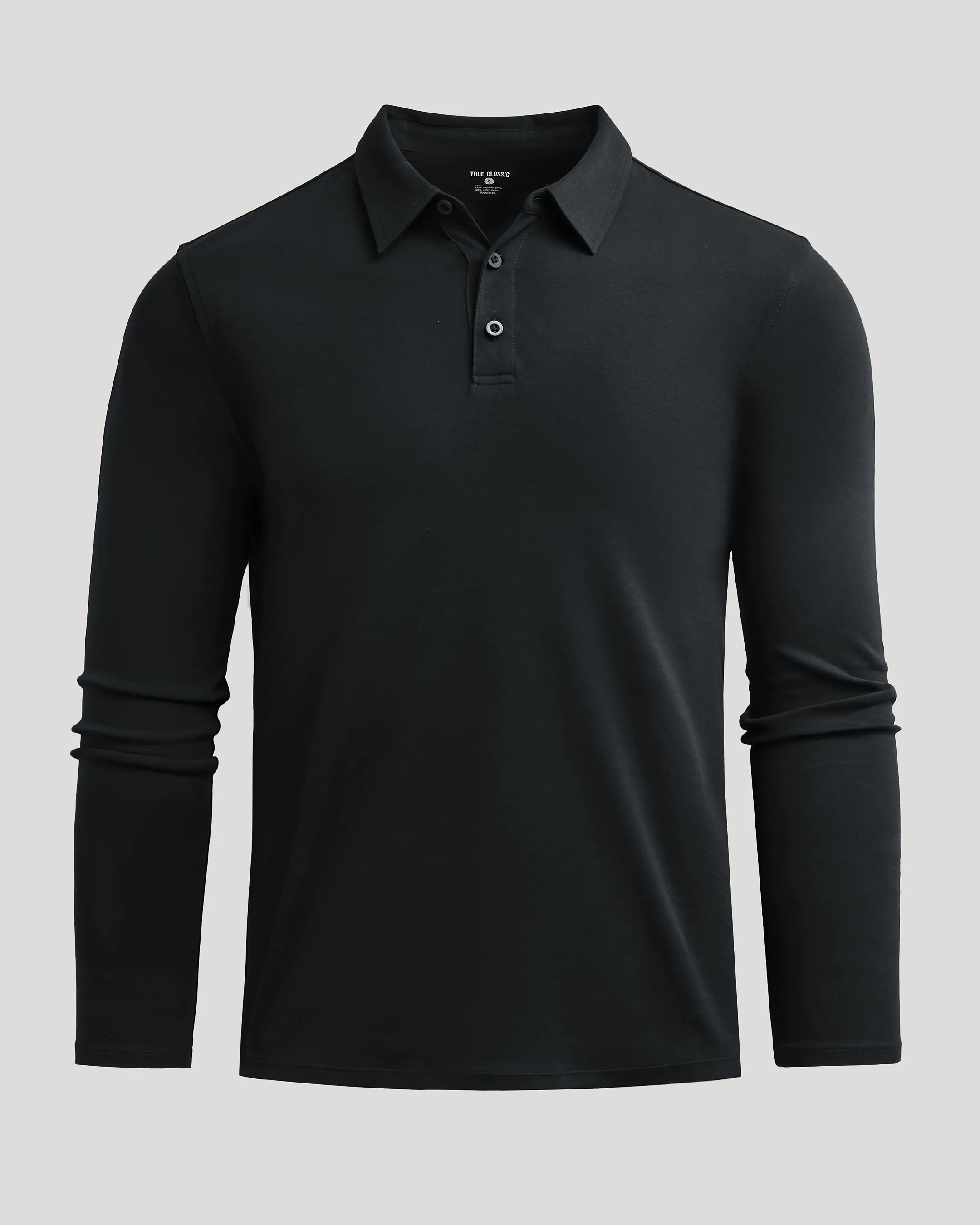 Black Long Sleeve Premium Pima Polo sold by True Classic product image thumbnail 2
