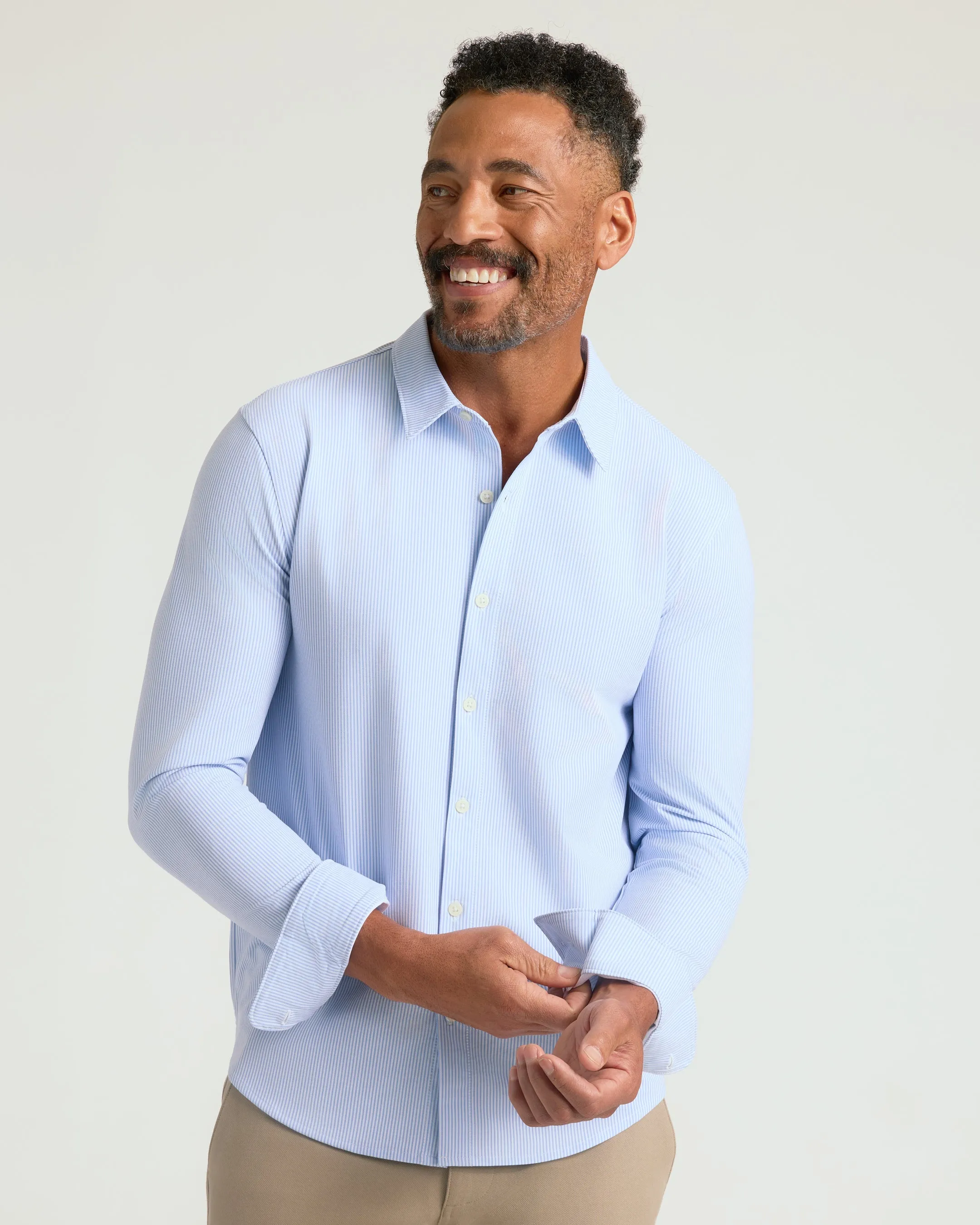 Blue Stripe Stretch Oxford 2.0 sold by True Classic