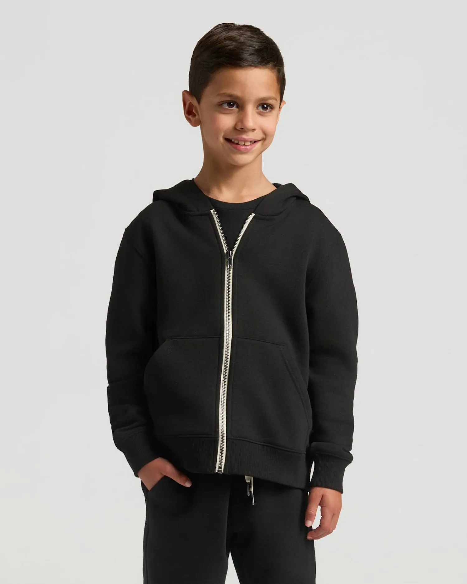 Boys' Black & Medium Heather Gray Fleece Zip Hoodie 2-Pack sold by True Classic product image thumbnail 2
