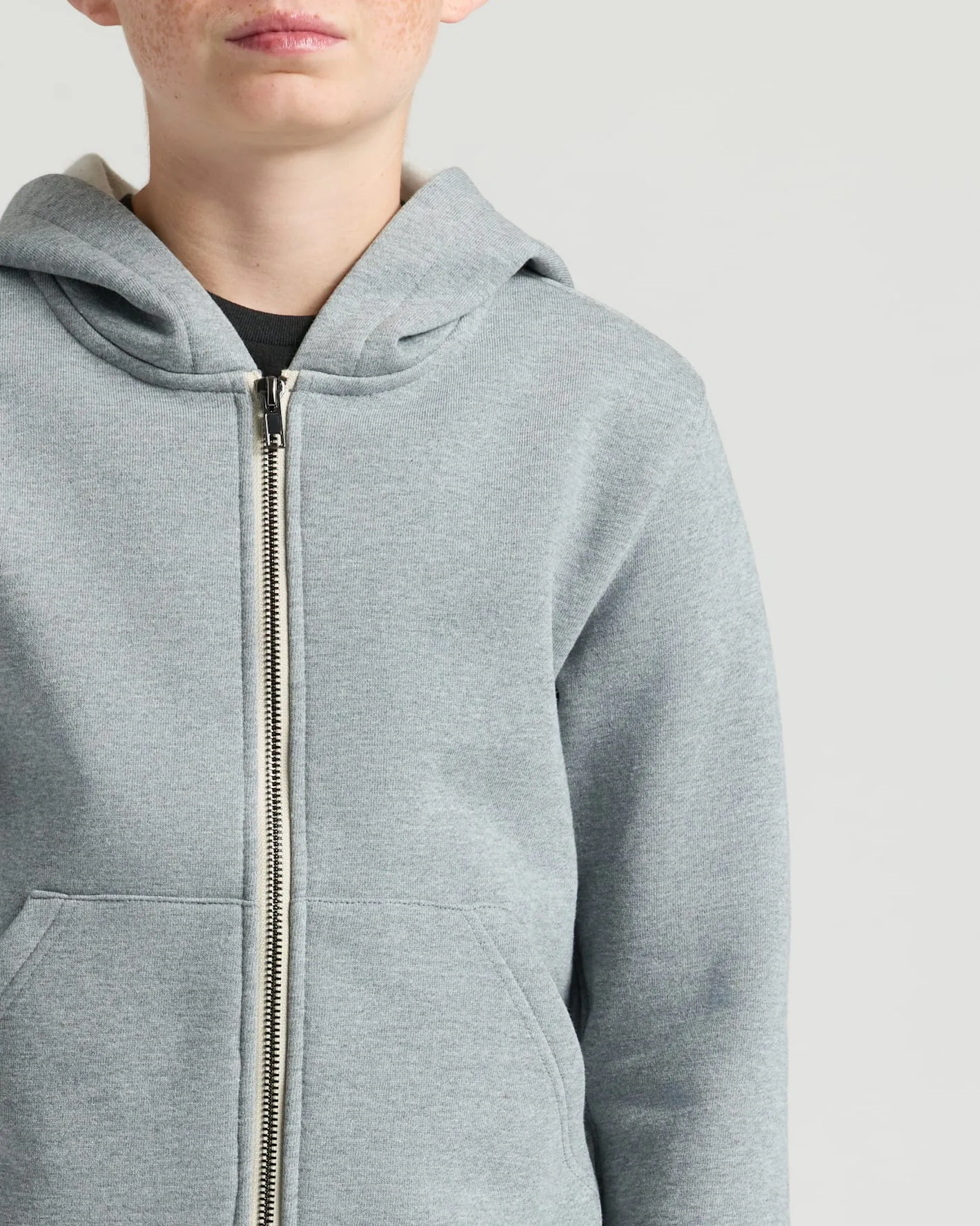 Boys' Medium Heather Gray Fleece Full Zip Hoodie sold by True Classic product image thumbnail 4