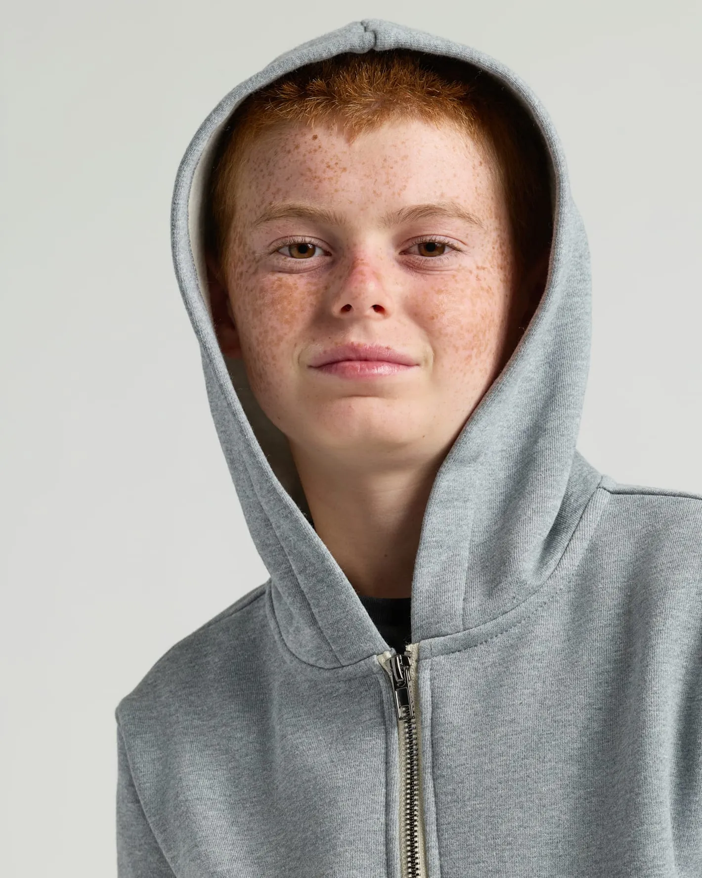 Boys' Medium Heather Gray Fleece Full Zip Hoodie sold by True Classic product image thumbnail 5