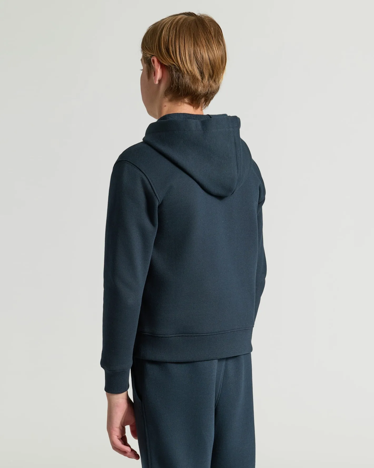 Boys' Navy Fleece Full Zip Hoodie sold by True Classic product image thumbnail 2