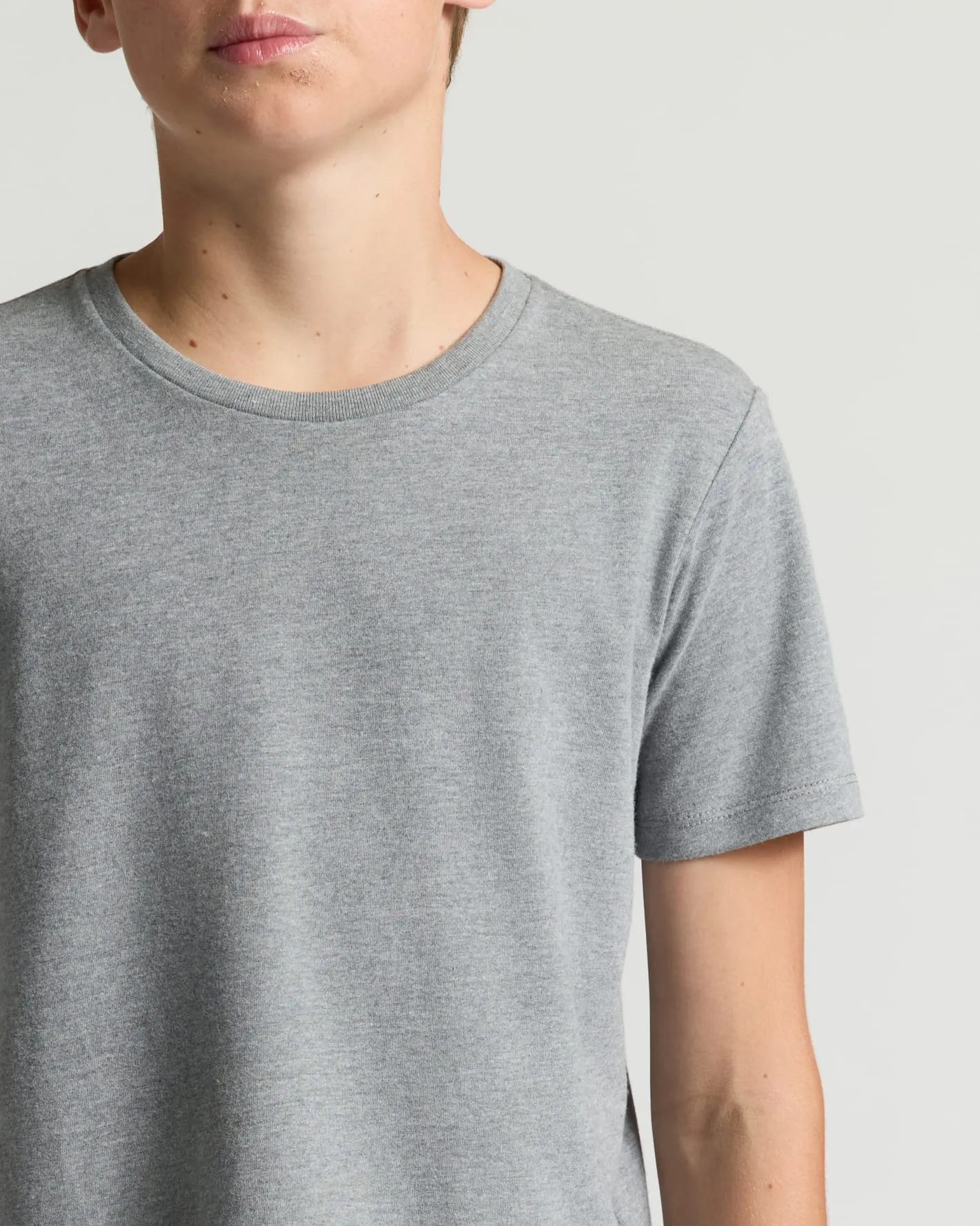 Boys' Heather Gray Classic Curved Hem Crew Neck sold by True Classic product image thumbnail 4