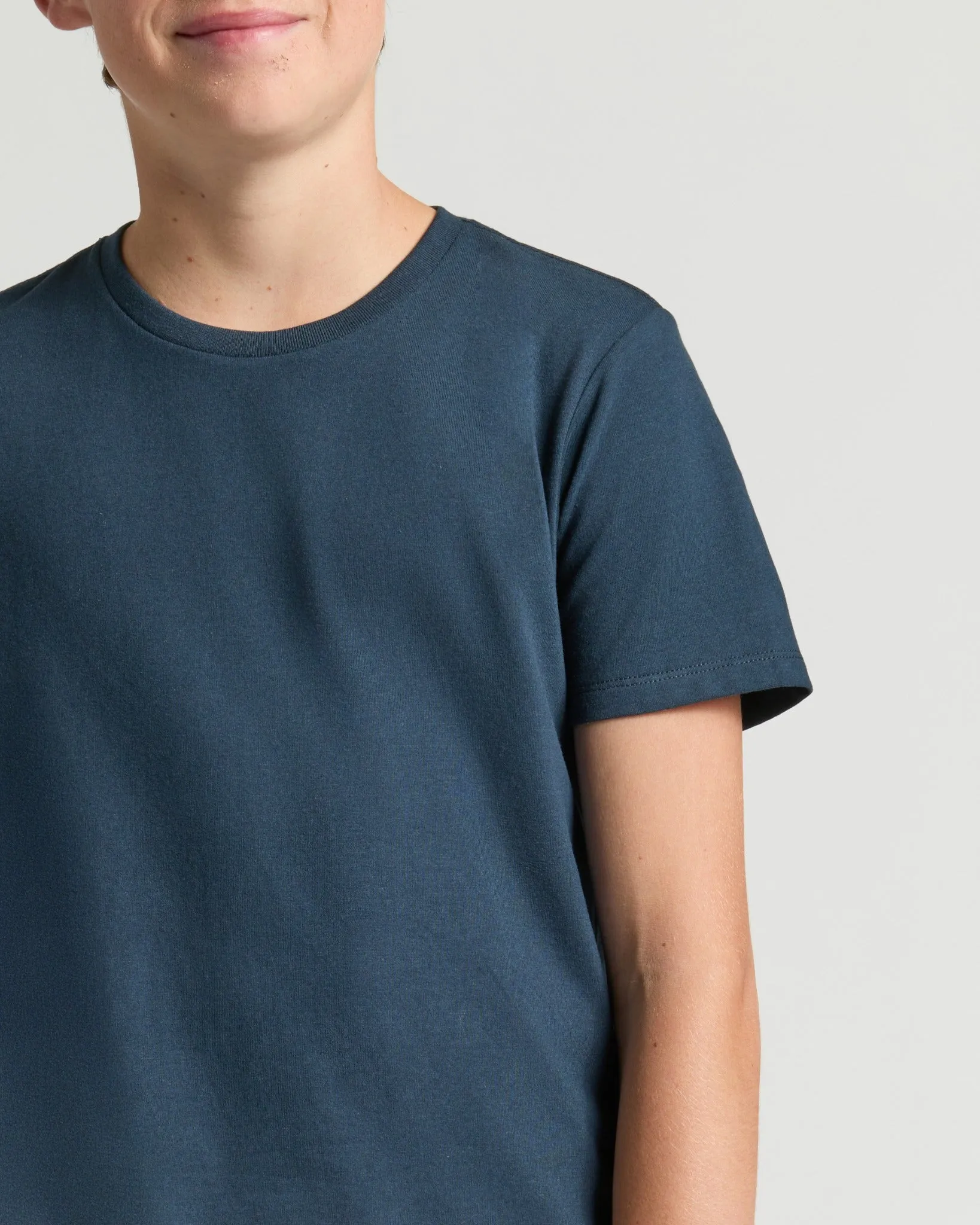 Boys' Navy Classic Curved Hem Crew Neck sold by True Classic product image thumbnail 4