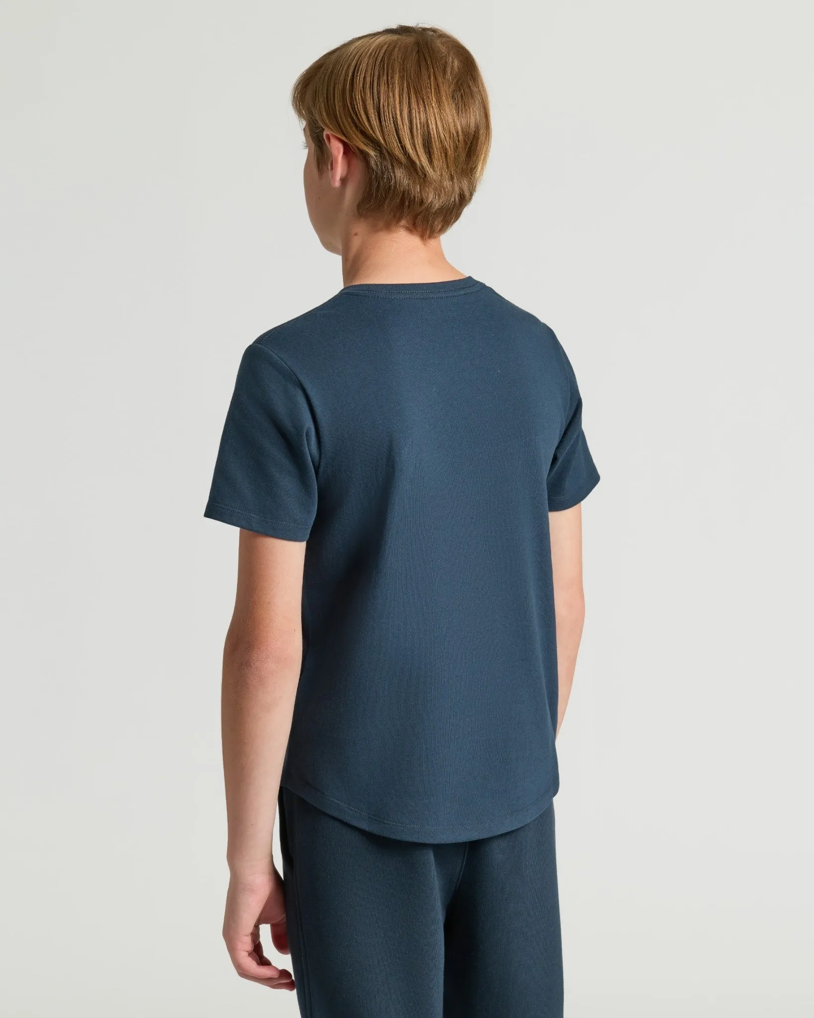 Boys' Navy Classic Curved Hem Crew Neck sold by True Classic product image thumbnail 2