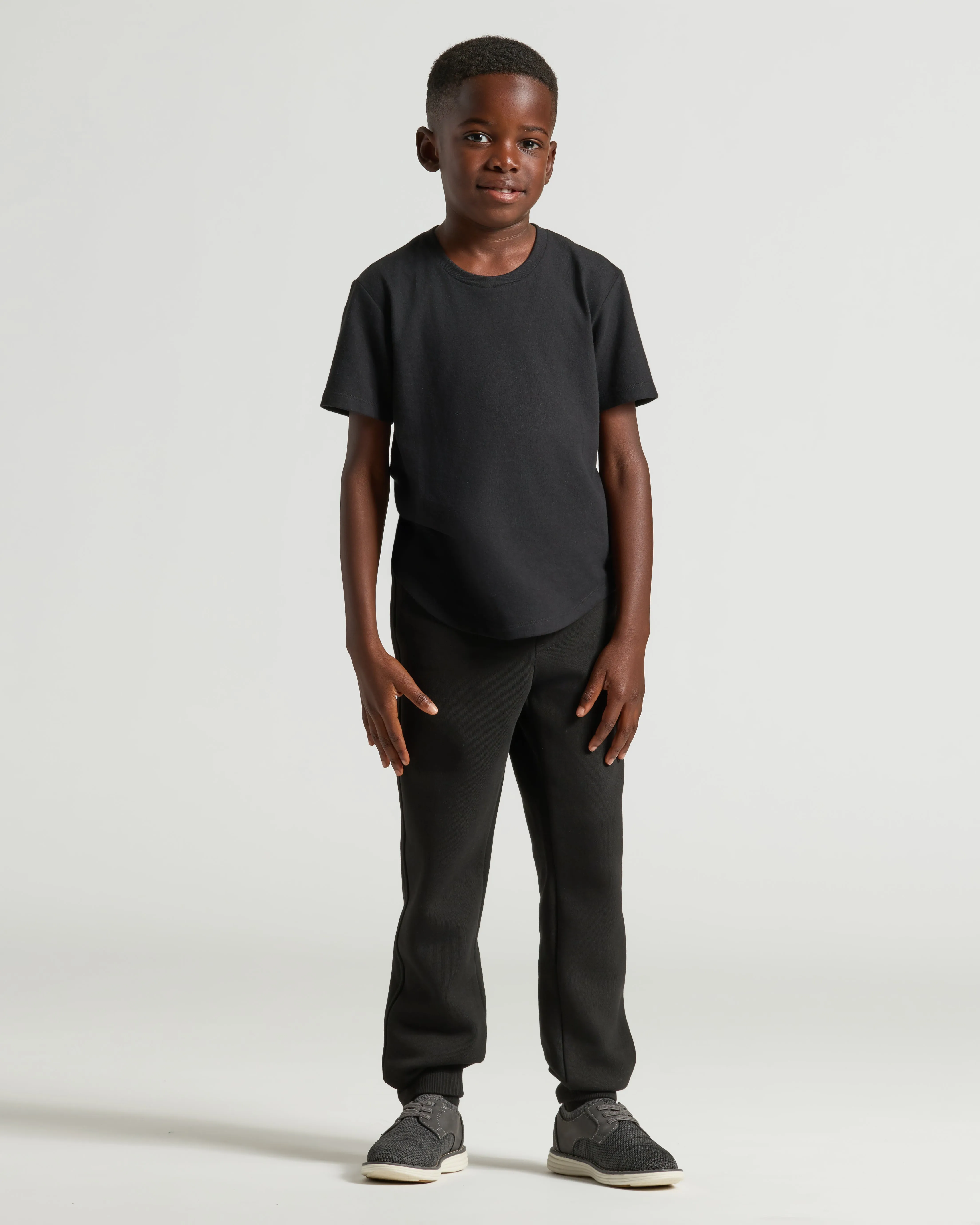 Boys' Black Classic Curved Hem Crew Neck sold by True Classic product image thumbnail 3