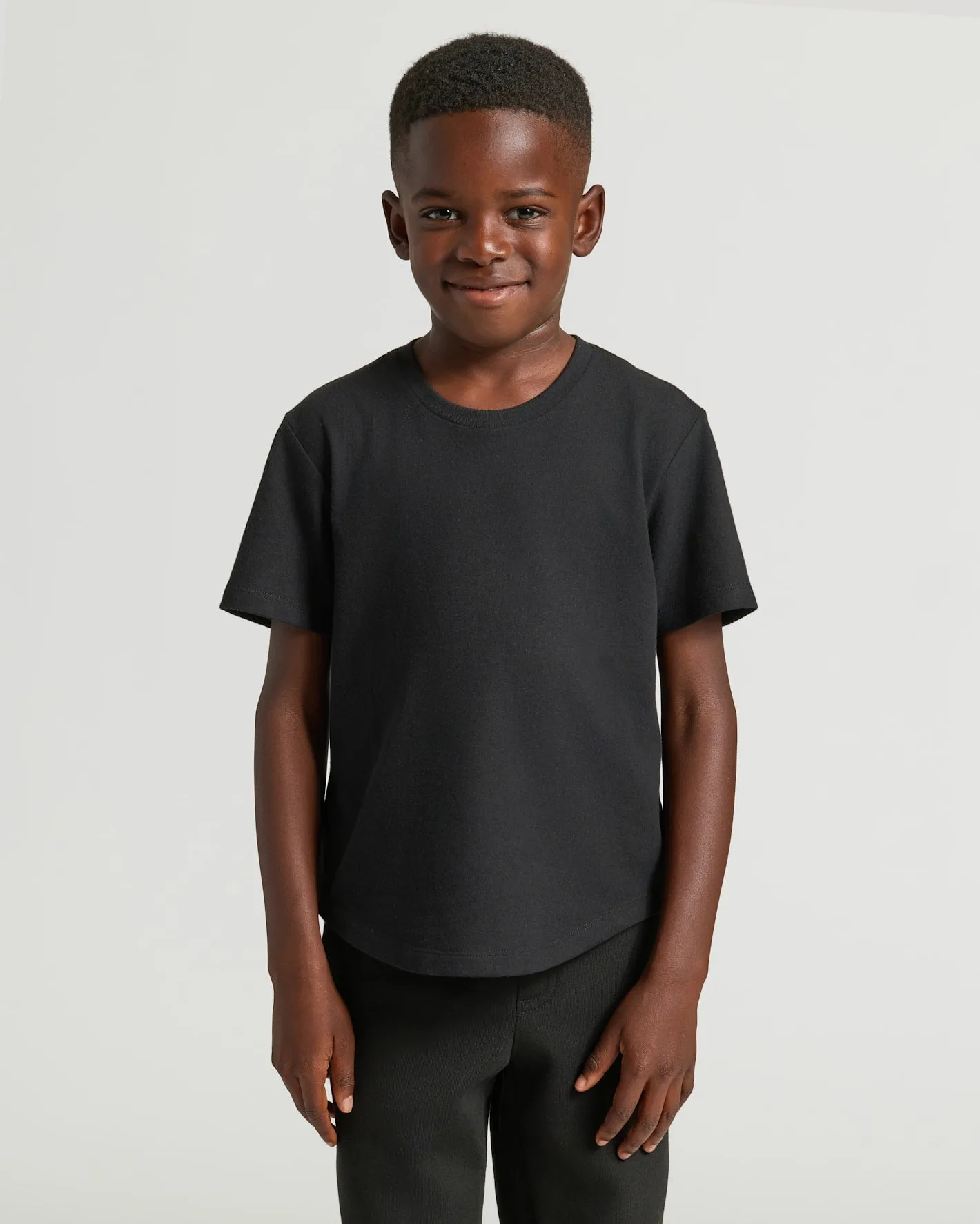 Boys' Black Classic Curved Hem Crew Neck sold by True Classic product image thumbnail 5