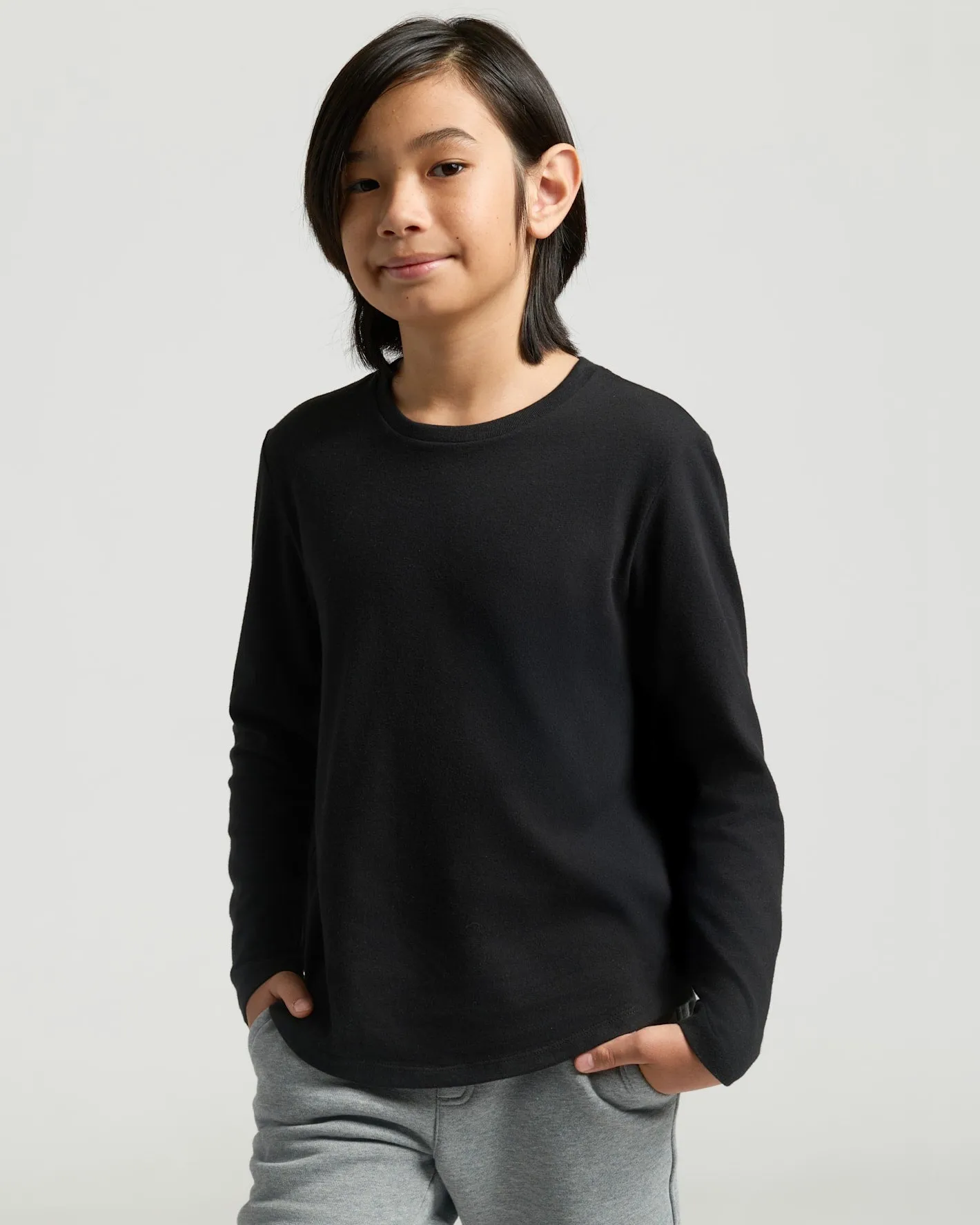 Boys' Classic Long Sleeve Curved Hem Crew Neck 3-Pack sold by True Classic product image thumbnail 2