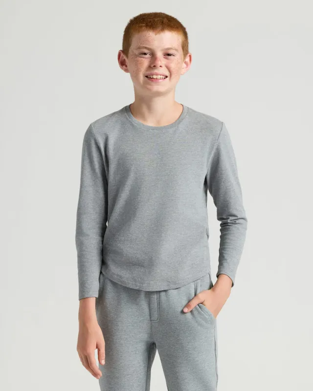 Boys' Heather Gray Classic Long Sleeve Crew Neck sold by True Classic