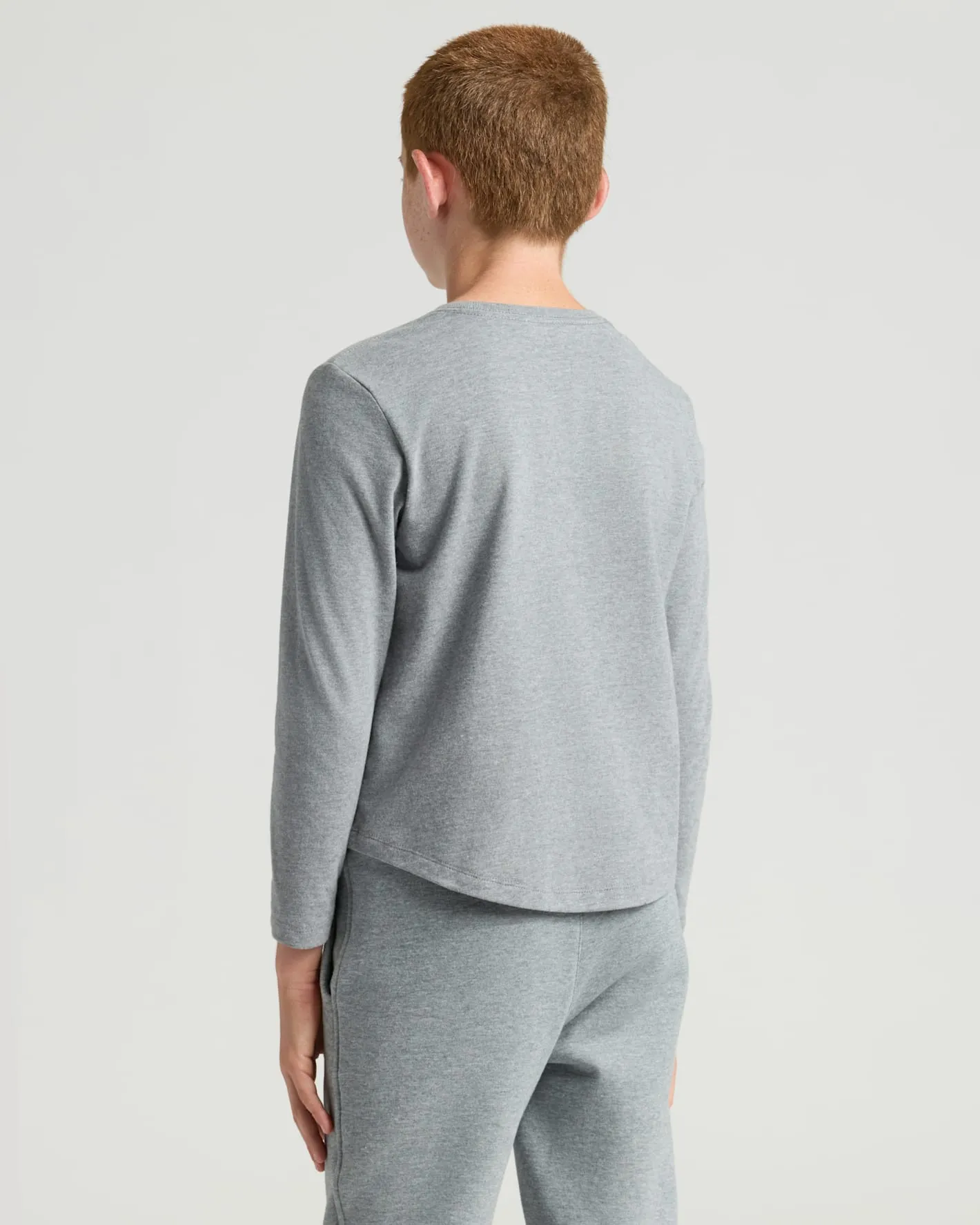 Boys' Heather Gray Classic Long Sleeve Crew Neck sold by True Classic product image thumbnail 2