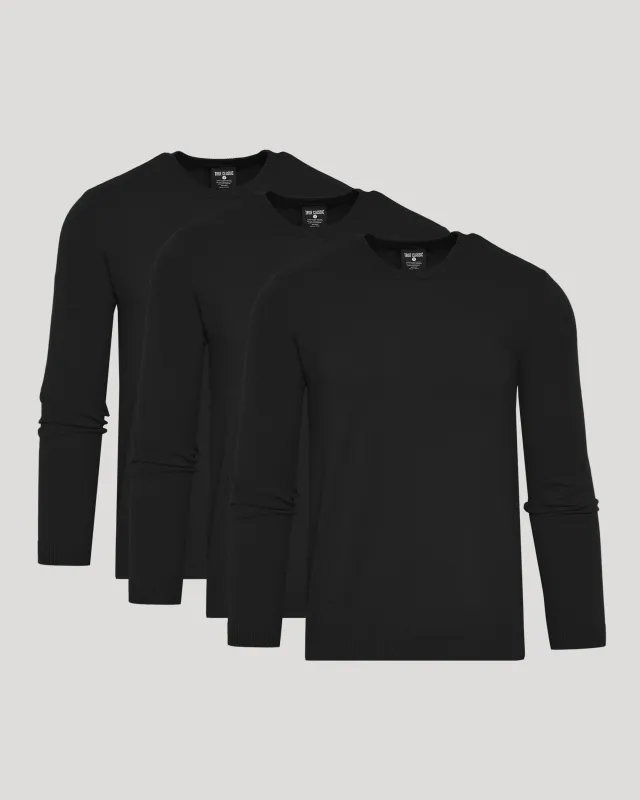 Black Crew Neck Sweater 3-Pack made by True Classic