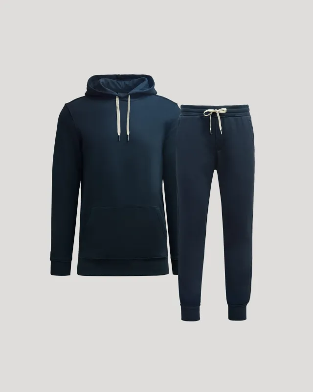 Navy Tall Fleece Pullover Hoodie & Joggers 2-Pack sold by True Classic