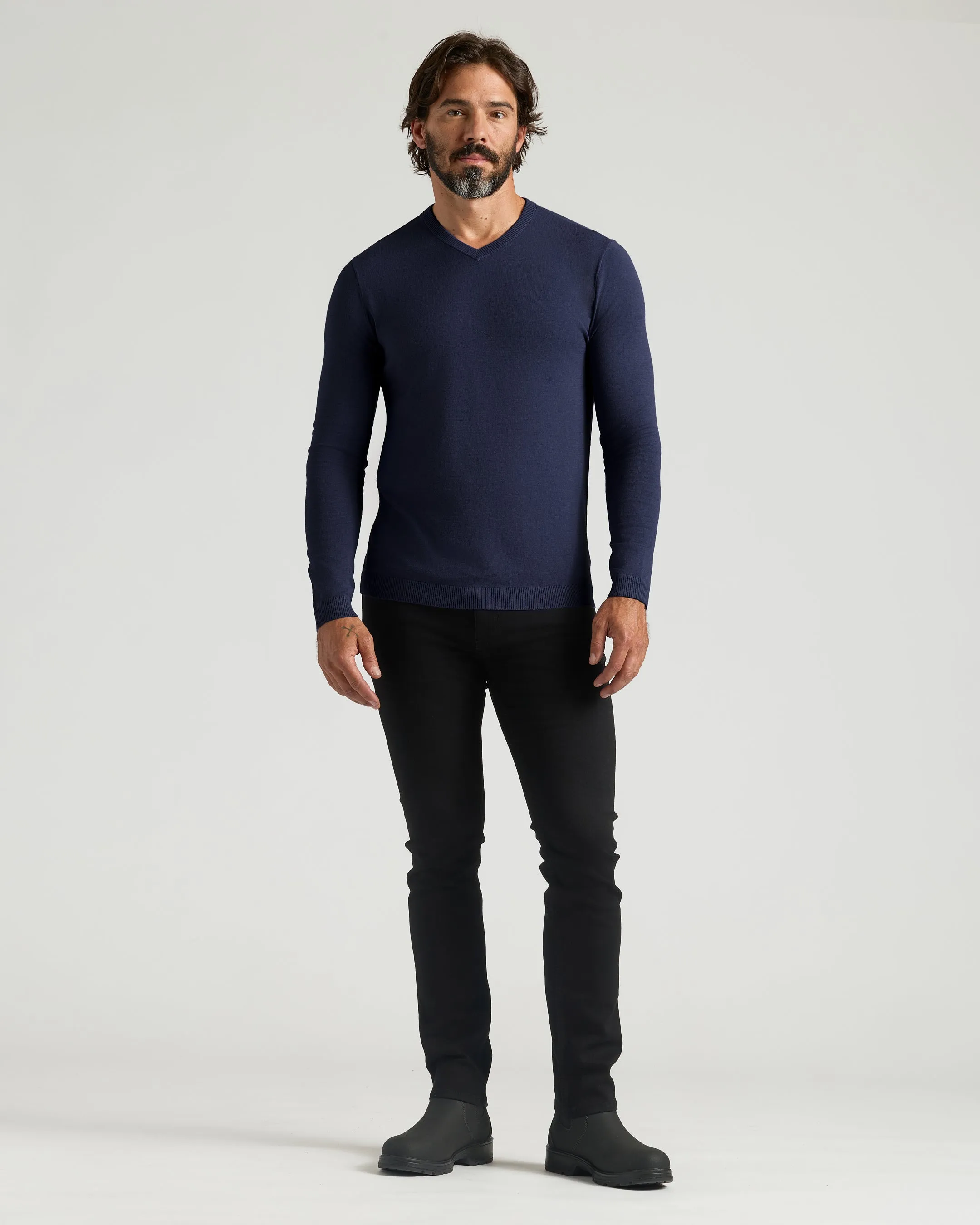 Black & Navy Dressy V-Neck Sweater 2-Pack sold by True Classic product image thumbnail 3