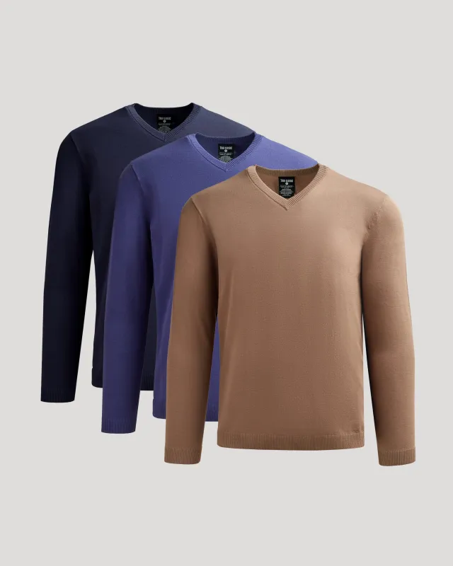 Timeless Dressy V-Neck Sweater 3-Pack sold by True Classic