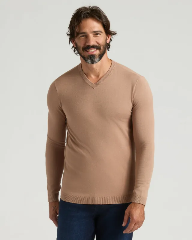 Truffle Dressy V-Neck Sweater sold by True Classic