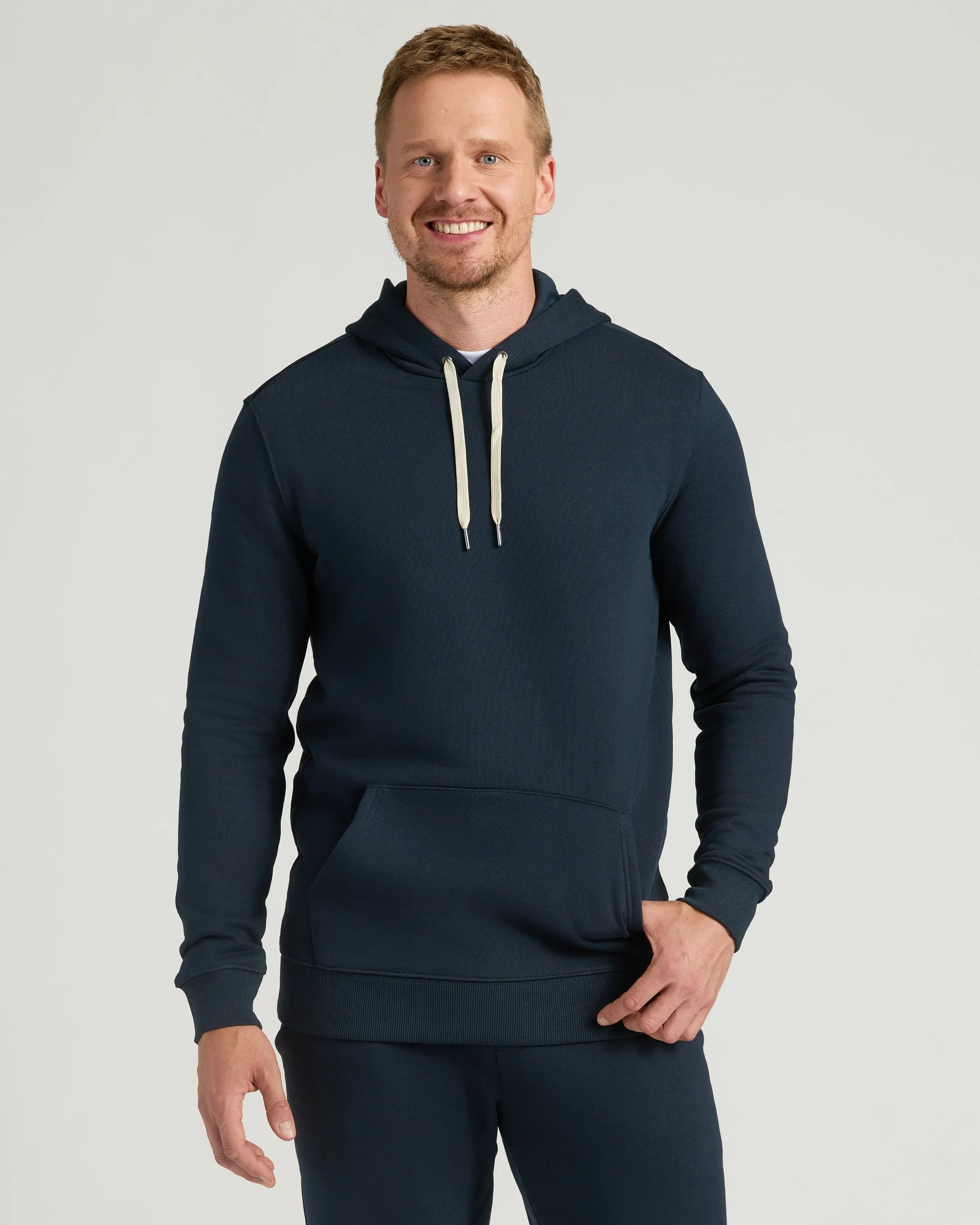 Navy Tall Fleece French Terry Pullover Hoodie sold by True Classic