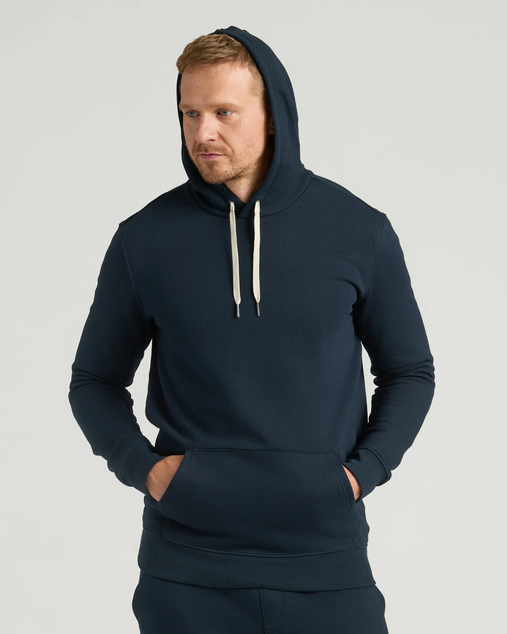 Navy Tall Fleece French Terry Pullover Hoodie sold by True Classic product image thumbnail 5