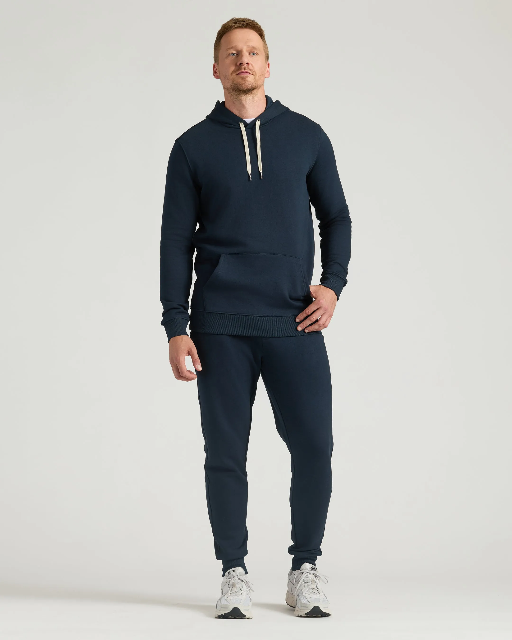 Navy Tall Fleece French Terry Pullover Hoodie sold by True Classic product image thumbnail 4