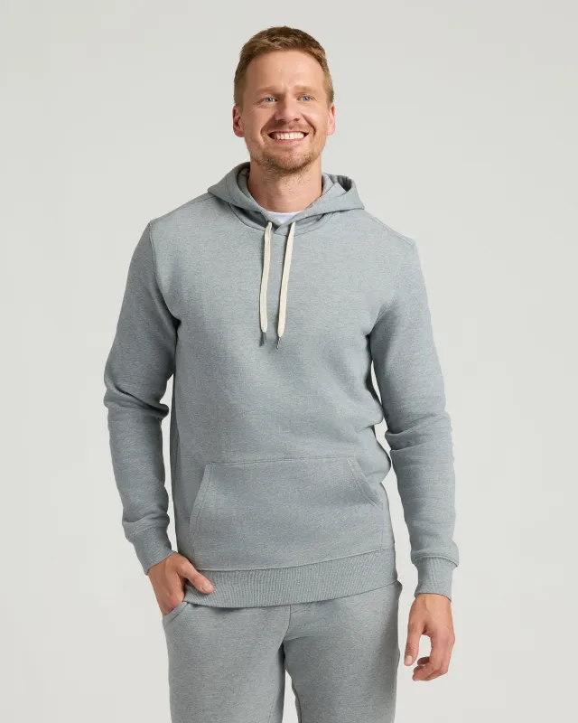 Medium Heather Gray Tall Fleece French Terry Pullover Hoodie sold by True Classic