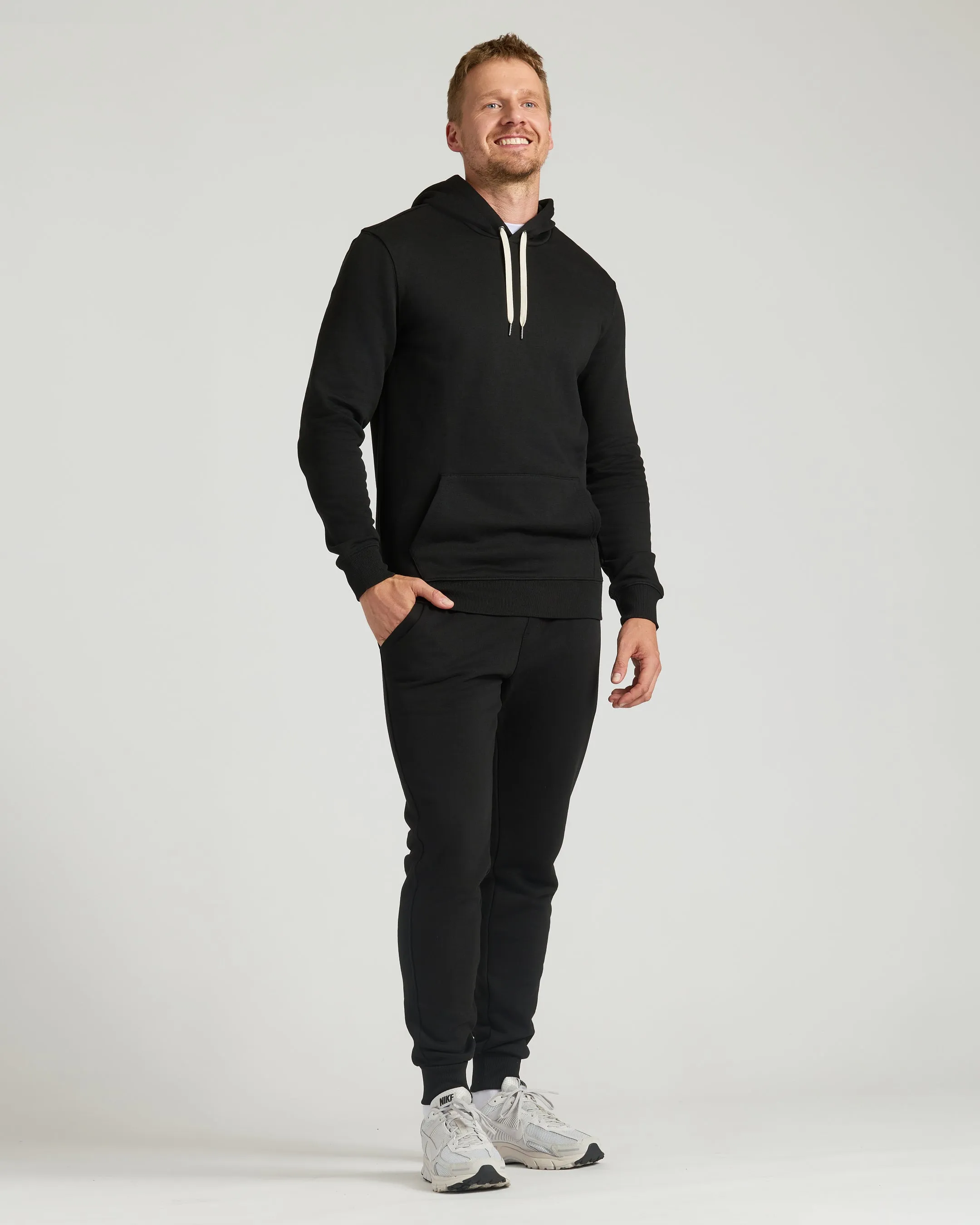 Black Tall Fleece French Terry Pullover Hoodie sold by True Classic product image thumbnail 4