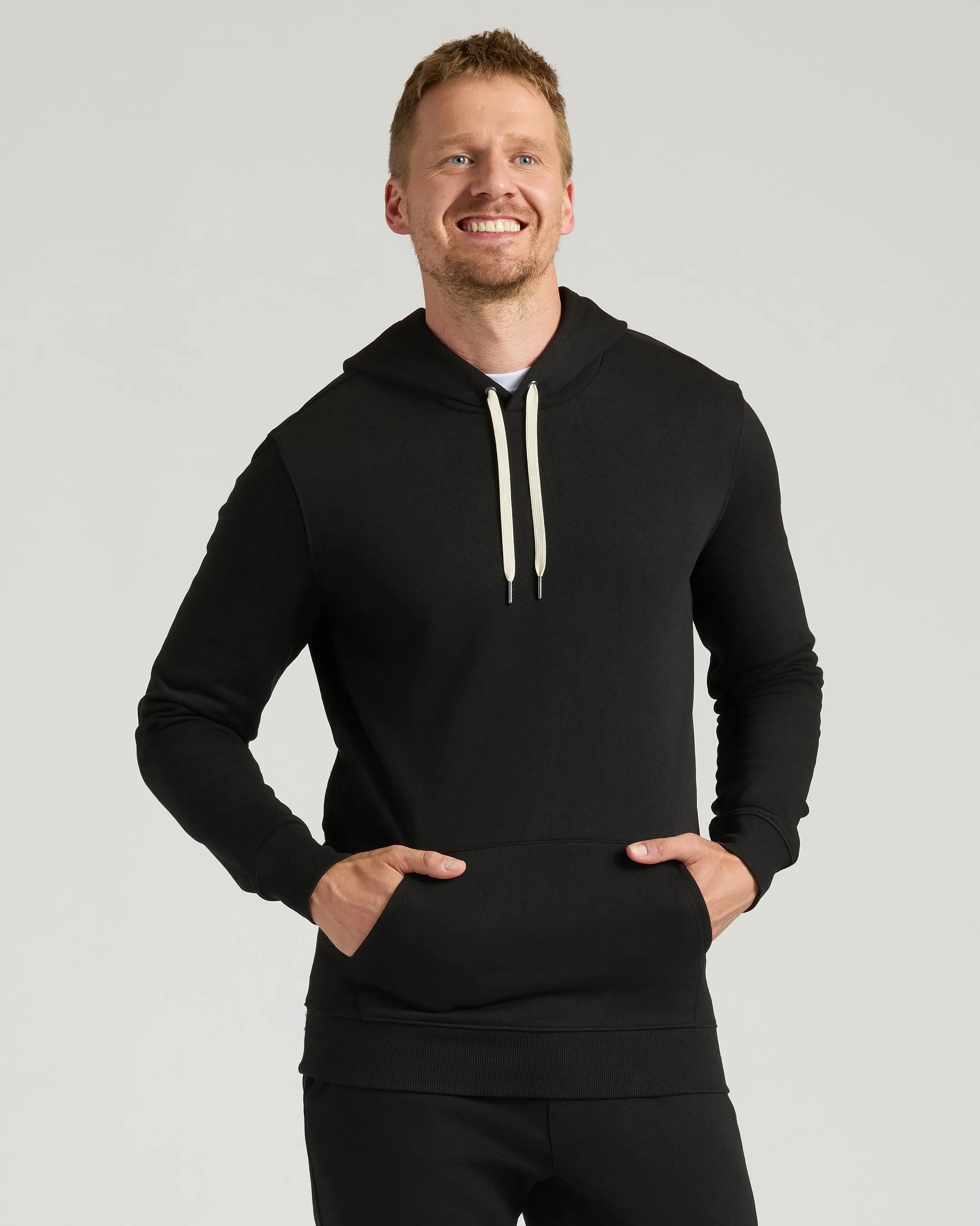 Black Tall Fleece French Terry Pullover Hoodie sold by True Classic
