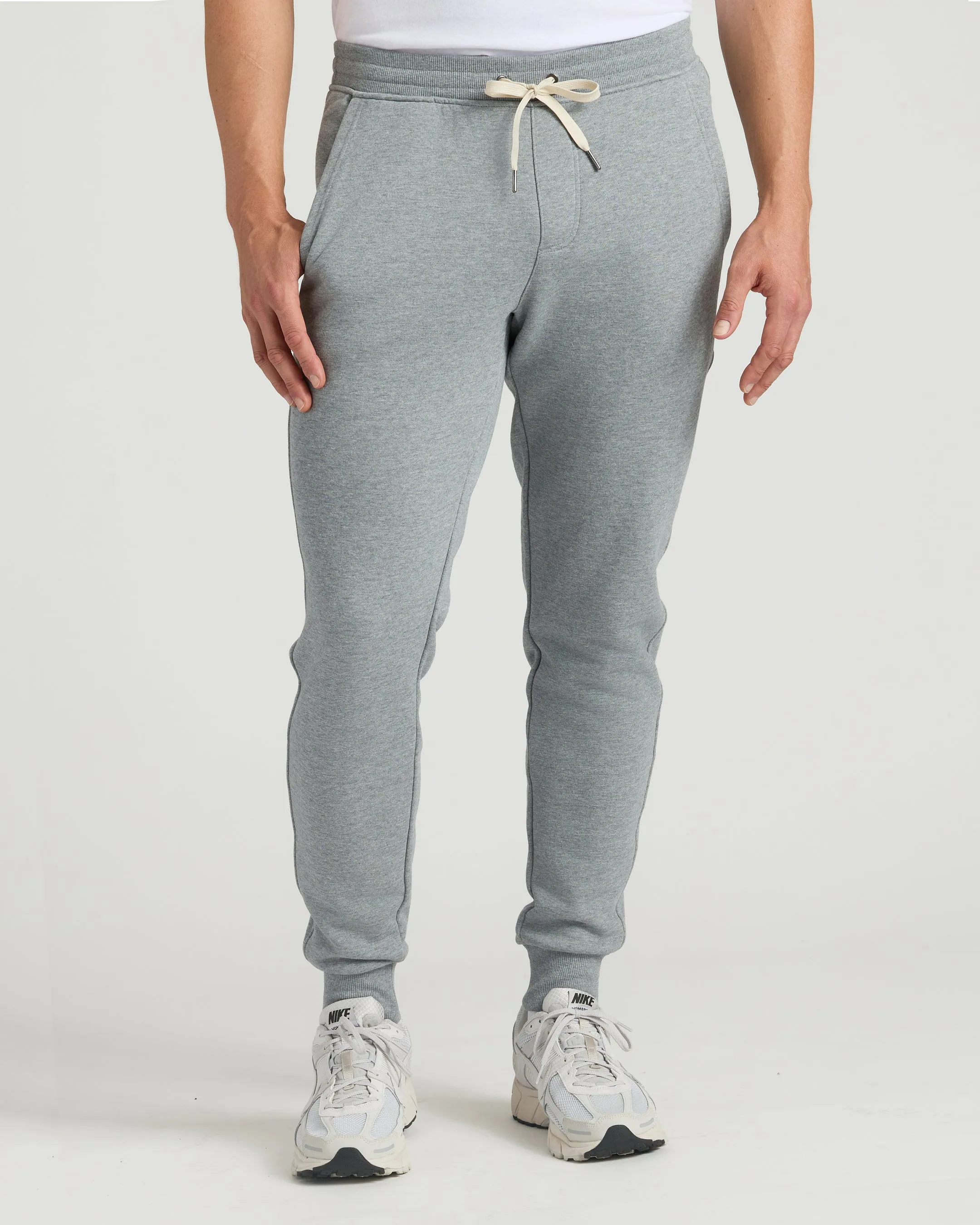 Medium Heather Gray Tall Fleece French Terry Joggers sold by True Classic